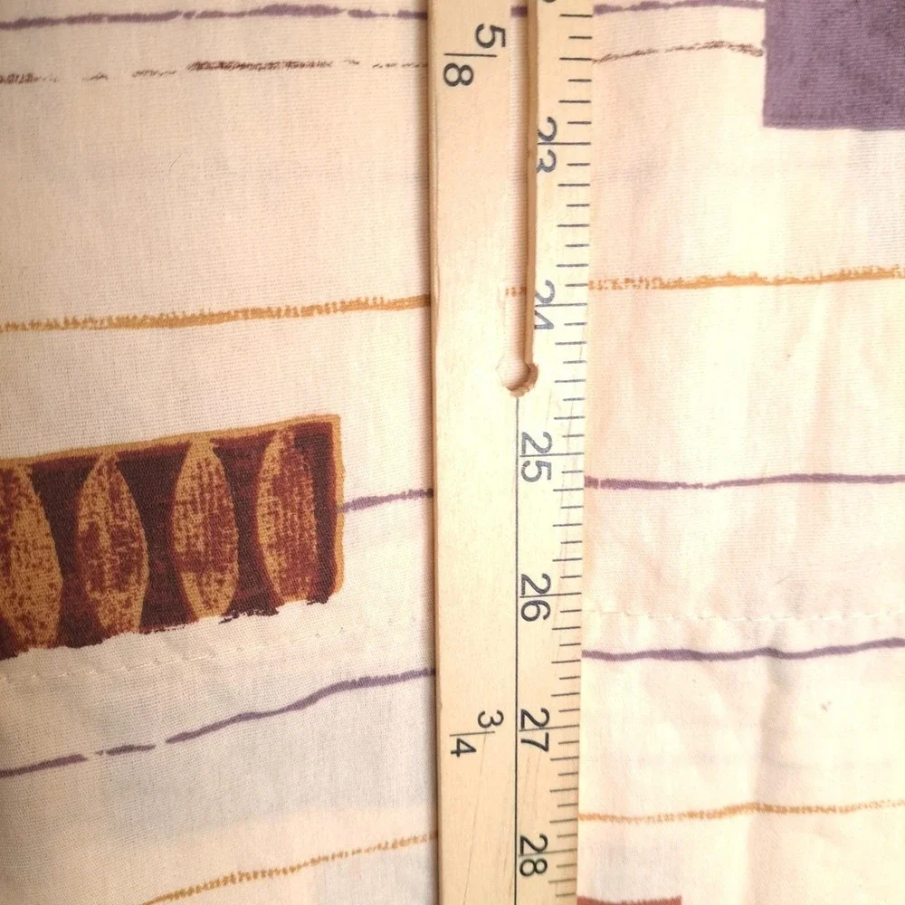 Dan River Pillow Sham Set 2 Standard Tan Purple MCM Geometric Vintage Decor Mod